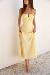 Sonnenschein Bliss Trägerloses Maxikleid Gelb