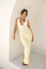 Lisbon Lover Strick Maxikleid Gelb
