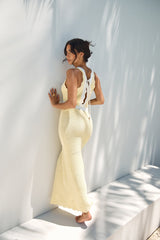 Lisbon Lover Strick Maxikleid Gelb