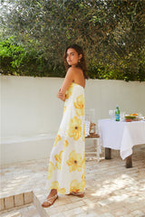 Trägerloses Maxikleid mit Daydream Daze Print