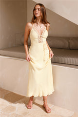 Venecia Neckholder Maxikleid Gelb