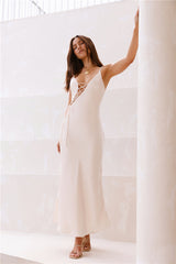 Teresa Satin Maxikleid Champagner