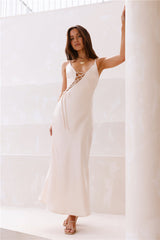 Teresa Satin Maxikleid Champagner