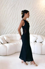 Moonlight Dancer schulterfreies Maxikleid Schwarz
