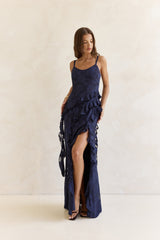 Urban Elegance Maxikleid Marineblau