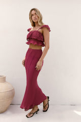 Süße Silhouette Spitzen Crop Top Beere