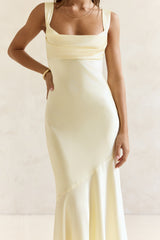 Wish From An Angel Satin Maxikleid Gelb