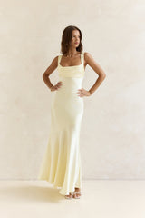 Wish From An Angel Satin Maxikleid Gelb