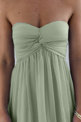 Unforgettable Style Trägerloses Maxikleid Salbeigrün