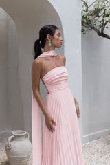 Rosewater Roads Trägerloses Maxikleid Blush