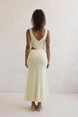 Over And Over Netz-Maxikleid Gelb