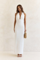 Chic By Day Neckholder Maxikleid Weiß