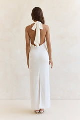 Chic By Day Neckholder Maxikleid Weiß