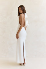 Chic By Day Neckholder Maxikleid Weiß