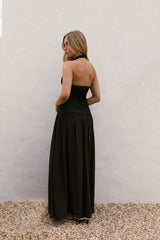 Piece Of Peace Neckholder Maxikleid Schwarz