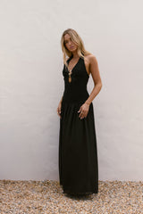 Piece Of Peace Neckholder Maxikleid Schwarz