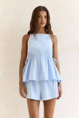 Sonnenliege Sommers Gingham Top Blau