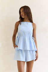 Sonnenliege Sommers Gingham Top Blau