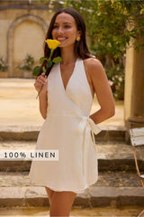 Lucia Mini-Leinenkleid Weiß