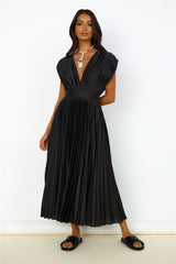 Irisierendes Maxi-Kleid in Schwarz