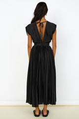Irisierendes Maxi-Kleid in Schwarz