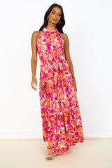 Maxikleid Pfirsich Kuchen Rosa
