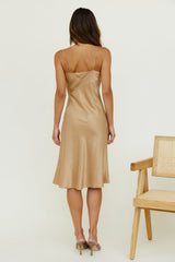 Manifestation Midikleid Braun