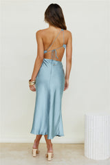Abendsterne Midi-Kleid Hellblau