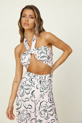 Wait For Me Cropped Top Beige