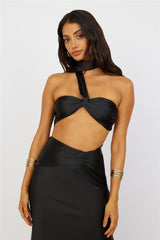 Sunset and Vine Cropped Top Schwarz