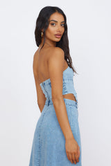 Starlit Symphony bauchfreies Jeans-Top