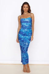 Maxikleid "Verliebte Augen" Blau