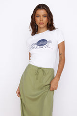 ROLLA'S Vivre Sa Vie Baby Rib Tee Weiß