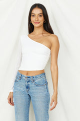 Hand On My Heart Crop Top Weiß