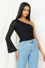 Hand On My Heart Crop Top Schwarz