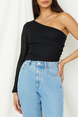 Hand On My Heart Crop Top Schwarz