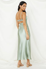 Midi-Kleid für Hochzeitsgäste Khaki