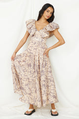 Himmlisches Paradies Maxi-Kleid Beige