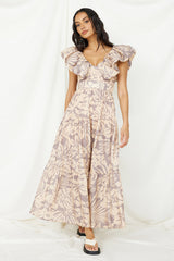 Himmlisches Paradies Maxi-Kleid Beige