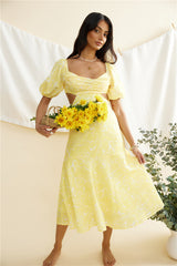 Maxikleid "Back From Florence" Gelb
