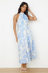 Maxikleid mit Neckholder "Showing Emotions" Blau