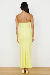 Trägerloses Maxikleid Josephine Gelb