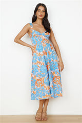 Ganztägiges Midi-Kleid Blau