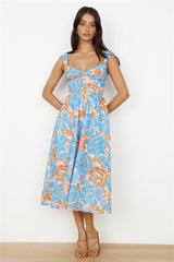 Ganztägiges Midi-Kleid Blau