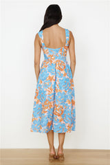 Ganztägiges Midi-Kleid Blau
