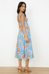 Ganztägiges Midi-Kleid Blau