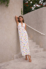 FORTUNATE ONE Marici Maxikleid Santorini-Print