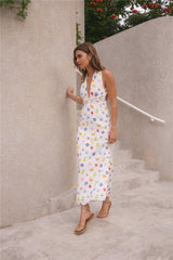 FORTUNATE ONE Marici Maxikleid Santorini-Print