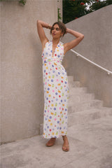 FORTUNATE ONE Marici Maxikleid Santorini-Print