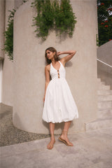 High Tide Neckholder-Midikleid Weiß